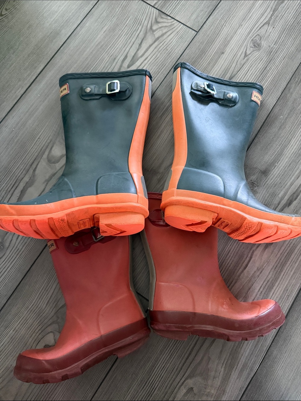 Lot of 2 Hunter Kids Two-Tone rain boots